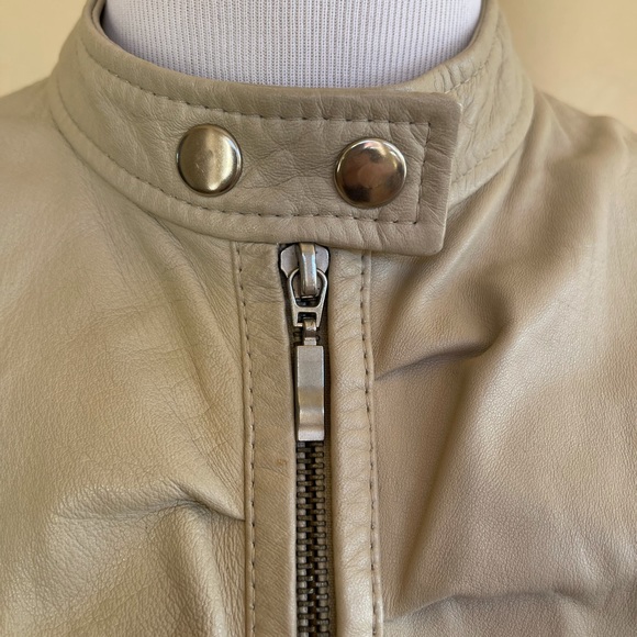 ITALIAN GLOVE SOFT LEATHER JACKET Tan Neutral Lightweight Unlined Womans M ITALY - Picture 9 of 12